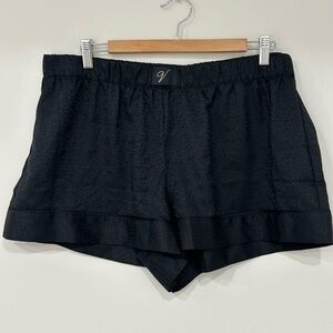 Victoria’s Secret Black Satin Pajama Lounge Shorts Animal Print XL